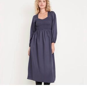 Elegant Long Sleeve Dress in Navy